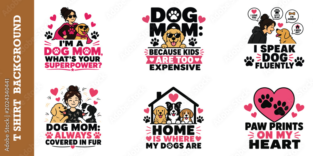 Fototapeta premium Cat mom professional box opener, funny cat quote, cats lover t-shirt design, pet humor.