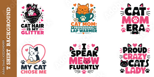 Tableau sur toile Cat mom staff to her royal highness, pet lover t-shirt design, proud cat owner quote