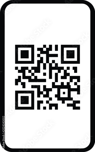 Smartphone screen displaying a QR code on a white background for scanning and linking