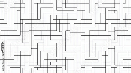 Abstract geometric pattern with black lines on white background for minimalist modern graphic design wallpapers and textiles.