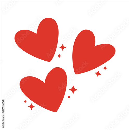 Photos Valentine red hearts. Doodles hearts svg