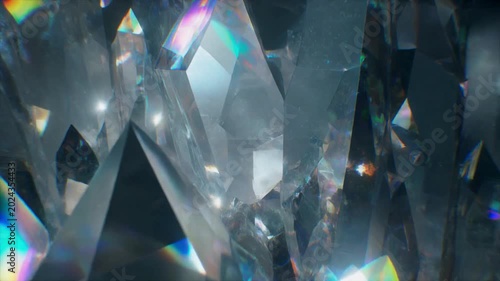 IMAX Ultra-Macro of Extreme Clarity Light Refraction Through Giant Quartz Wall 4K