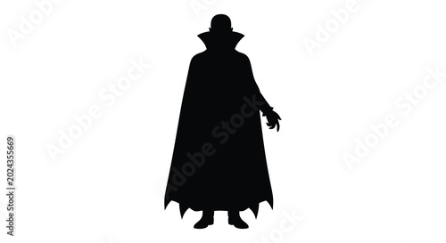 Vampire in cape and suit silhouette