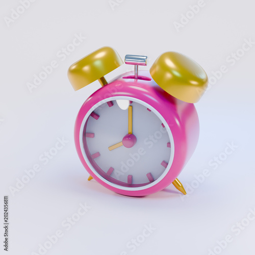 Clock tab illustration. 3d render.