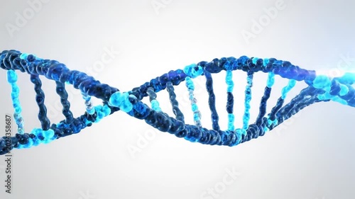 dna strand on blue background