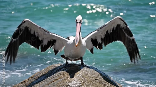 pelican in flight