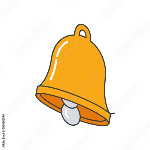 Konstfotografi Yellow Bell With White Clapper Inside.