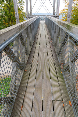 wooden stairs of a watchtower