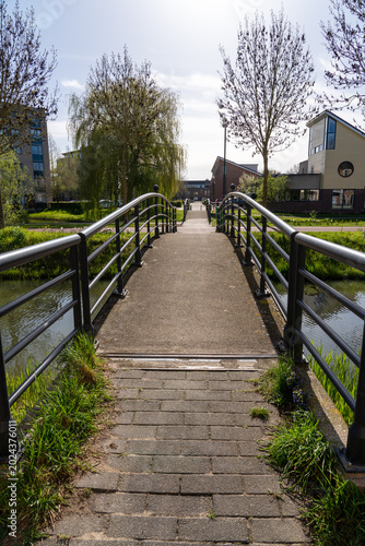 Over the river there is an small bridge