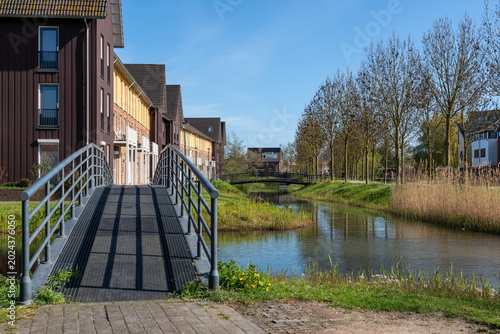 Over the river there is an small bridge