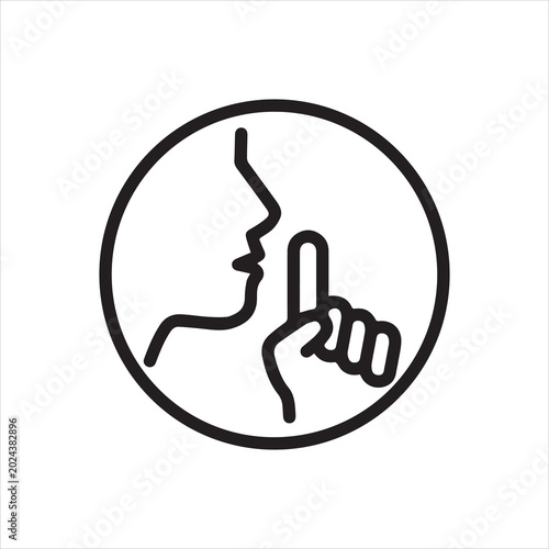 Foto Face with finger, linear icon