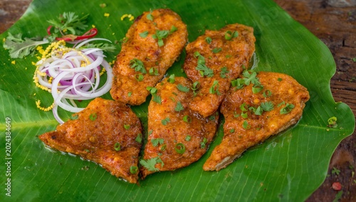 Traditional Indian Food Served on Banana Leaf with Natural Light and Authentic Presentation