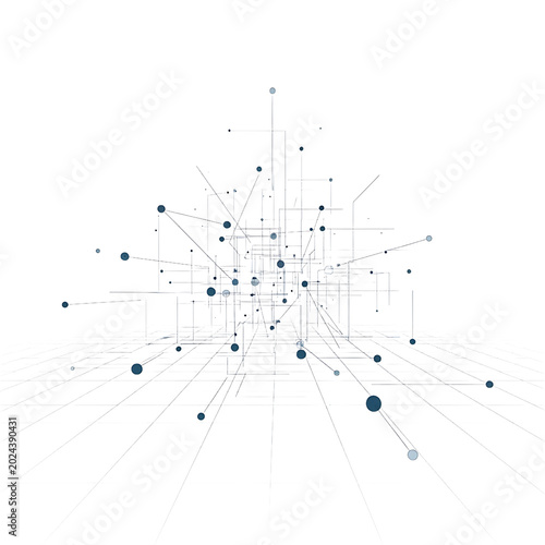 Network connections and data points.
