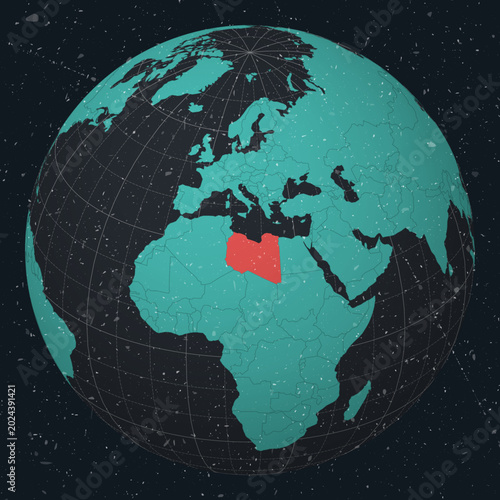 Tableau sur toile Libya on Globe