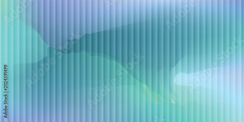 Gradient fractal glass texture backdrop, horizontal ripple waves with teal aqua spectrum and soft blur. Fractal optical distortion, luminous ribbed field, modern vector illustration.