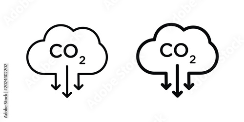 Low carbon dioxide icon