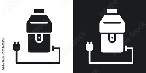 Tableau sur toile Garbage disposal icons in solid black and white collection