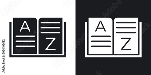 Foto Glossary icons in solid black and white collection