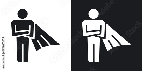 Tableau sur toile Hero icons in solid black and white collection