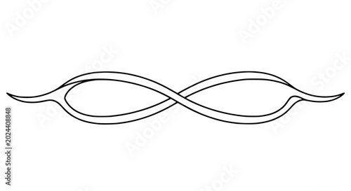 Canvas Print Abstract Infinity Symbol Line Art - Endless Loop, Continuous Flow Design