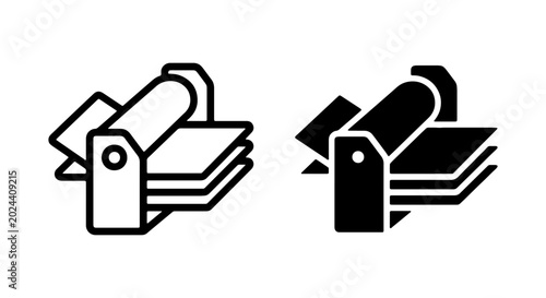 Bild auf Leinwand Printing Press Icon, Offset Lithography Machine, Industrial Machinery Vector Gra