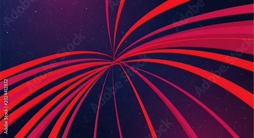 Vibrant Red Lines Radiating Outward.