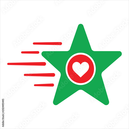Vector  fast flying star with smile face. Symbol of customer satisfaction. New concept