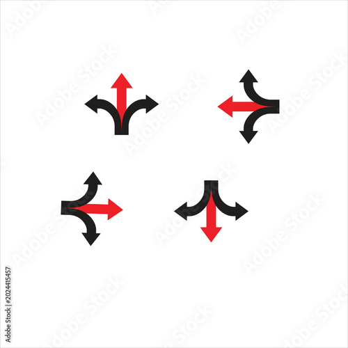 Vector flexible lines with arrows inside. Icon of resilience. Symbol of business of elastic, steadiness, strength, flexibility.. new