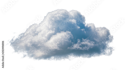 Bild auf Leinwand Fluffy cumulus cloud with wispy edges, isolated on transparent background