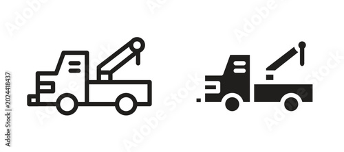 Obraz na płótnie Tow truck icon symbol, black style vector icons pack