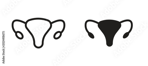 Photos Uterus icon symbol, black style vector icons pack