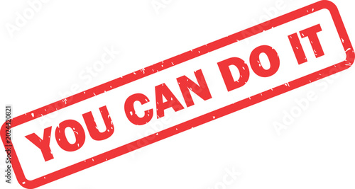 Tableau sur toile Vibrant red rectangular rubber stamp displaying the empowering phrase YOU CAN DO