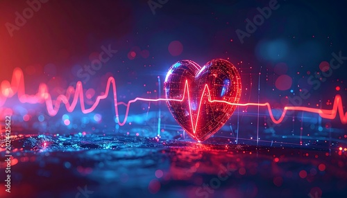 Advanced Health Monitor Showcasing Glowing Pulse Wave Art