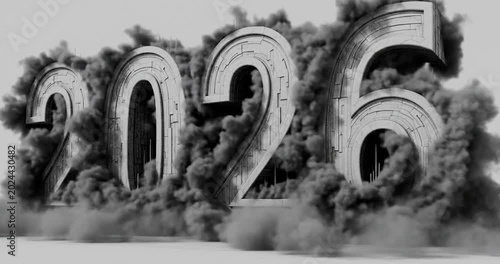 2026 Numbers with Smoke Effect Transition.