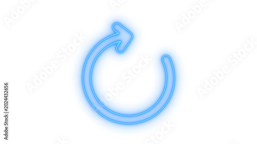 Slika na platnu Glowing neon refresh or reload arrow icon isolated on transparent background