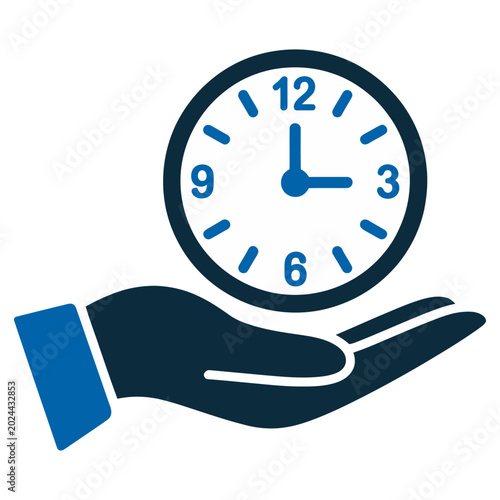 Foto Vector of a hand holding a clock showing time to emphasize punctuality and plann