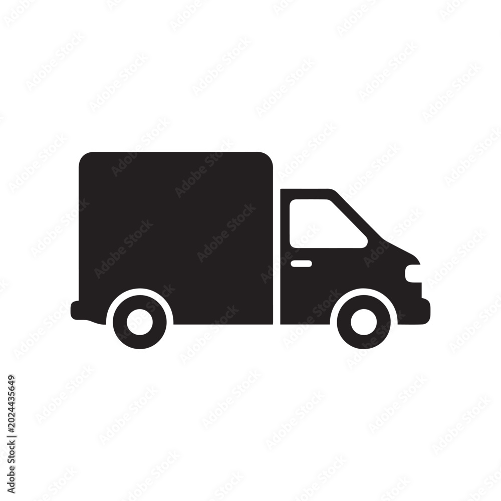 Fototapeta premium Delivery Truck Silhouette Vector Illustration for Logistics and Transportation