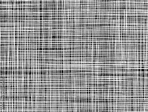 Linen fabric ink-style vector texture, a high-contrast black and white abstract crosshatch background. Great for textile design, digital artwork, and vintage graphic elements.