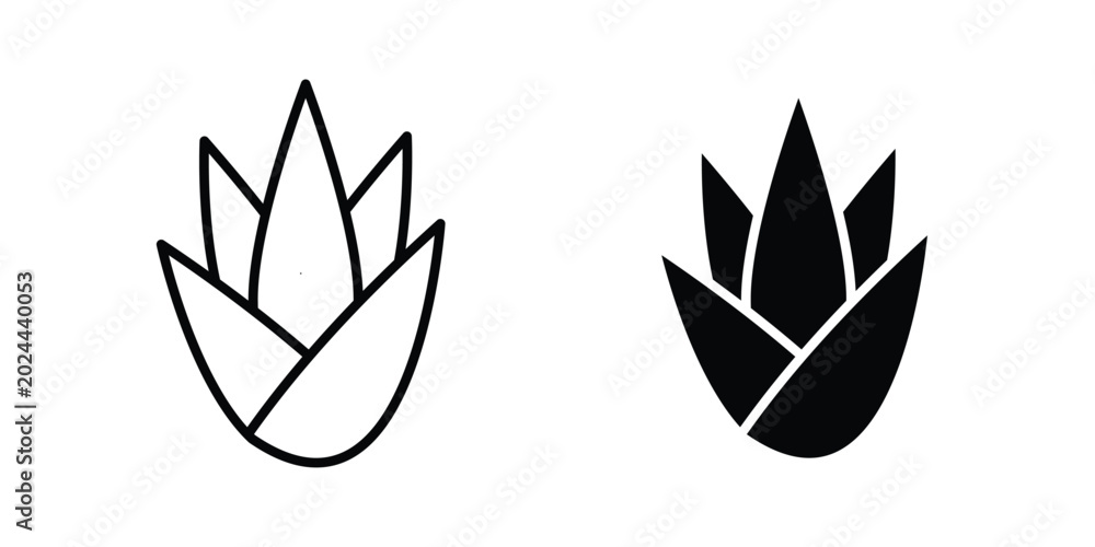 Fototapeta premium Aloe vera icon vector illustration on white