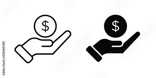 Konstfotografi Hand holding money icon