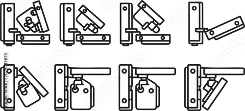 Φωτογραφία Isometric icons of office chairs with wheels and armrests Vector