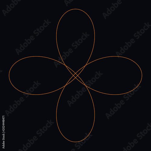 Abstract geometric design with circular shapes and intersecting lines on dark background
