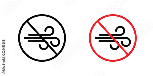 Cuadro en lienzo Prohibited wind icon