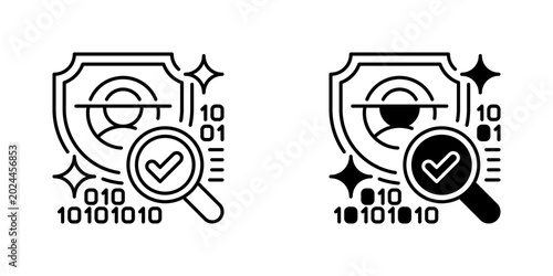 Background Check Vector Line Icon for Recruitment