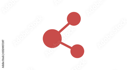 Quadro su tela Connected nodes icon red network symbol on transparent background