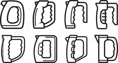 Bild auf Leinwand Black line icons set of letters a b c and d Vector