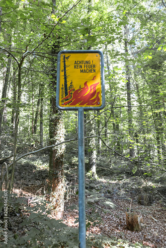 Forest fire danger sign