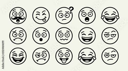 Foto Collection of various emoticon faces.