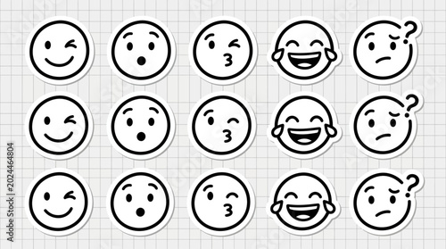 Foto Collection of Various Emoticon Faces.