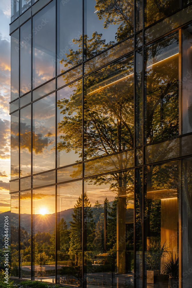 Fototapeta premium Sunset Glass Elegance